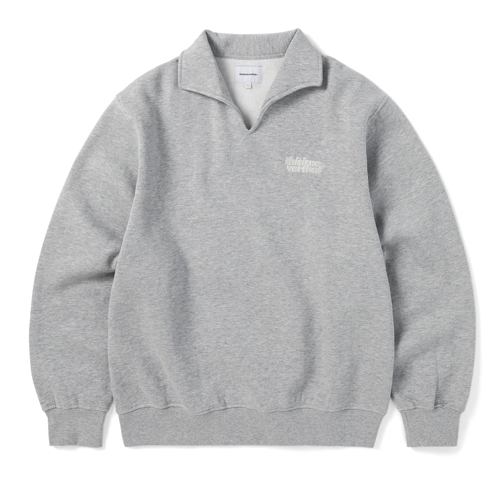 Open Collar Sweatshirt Heather Grey / thisisneverthat
