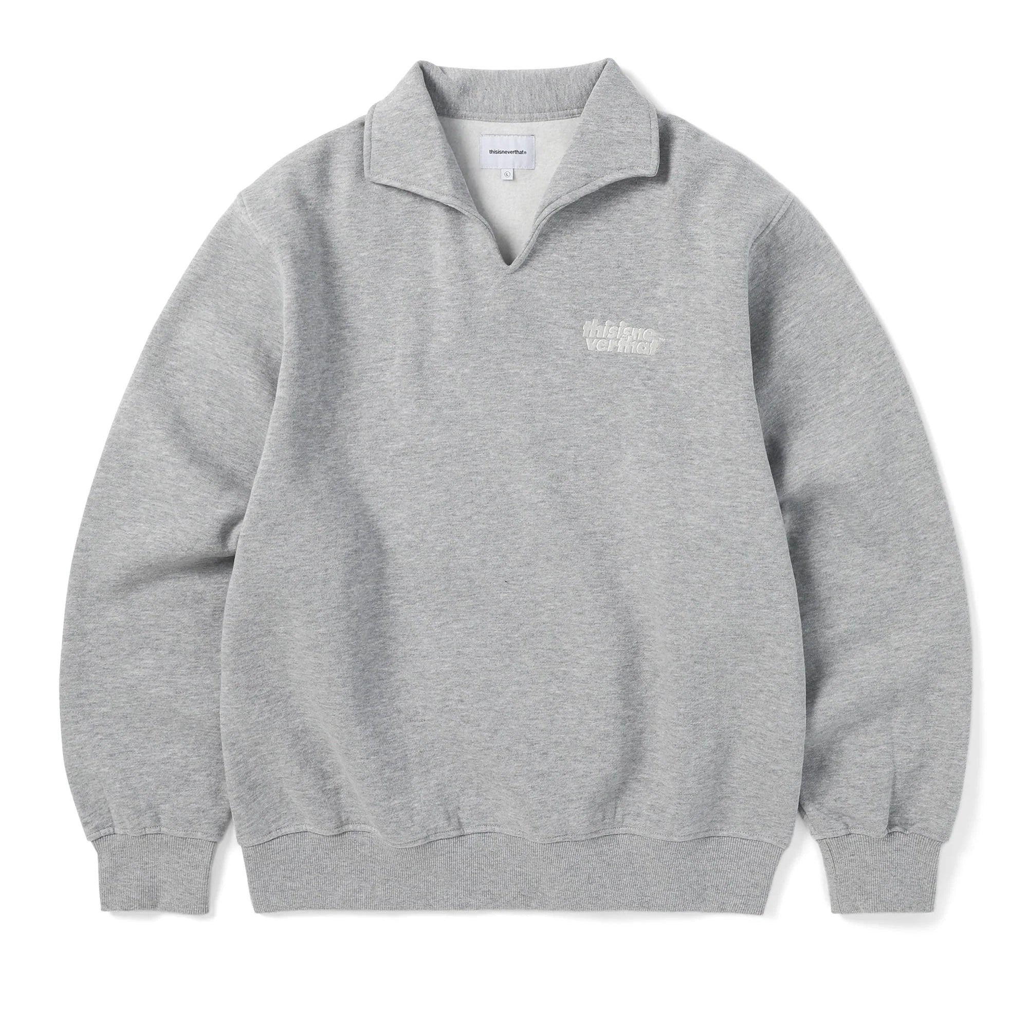 Open Collar Sweatshirt Heather Grey / thisisneverthat