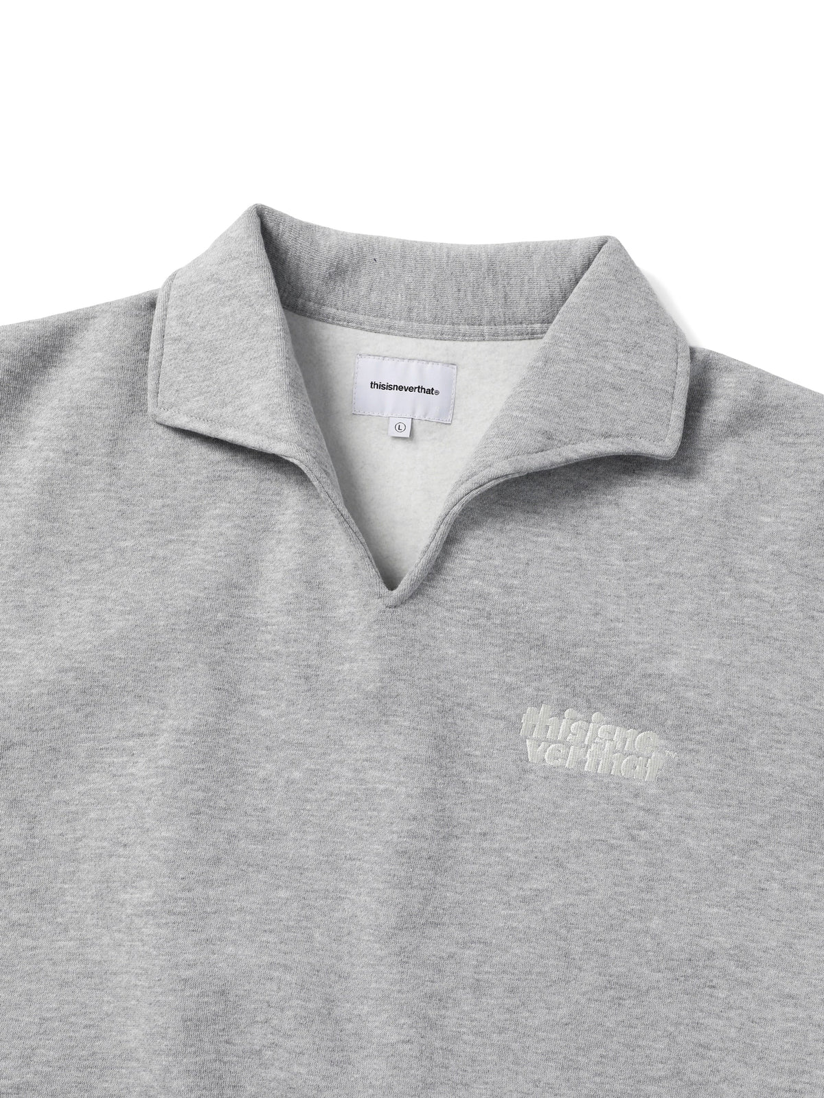Open Collar Sweatshirt Heather Grey / thisisneverthat
