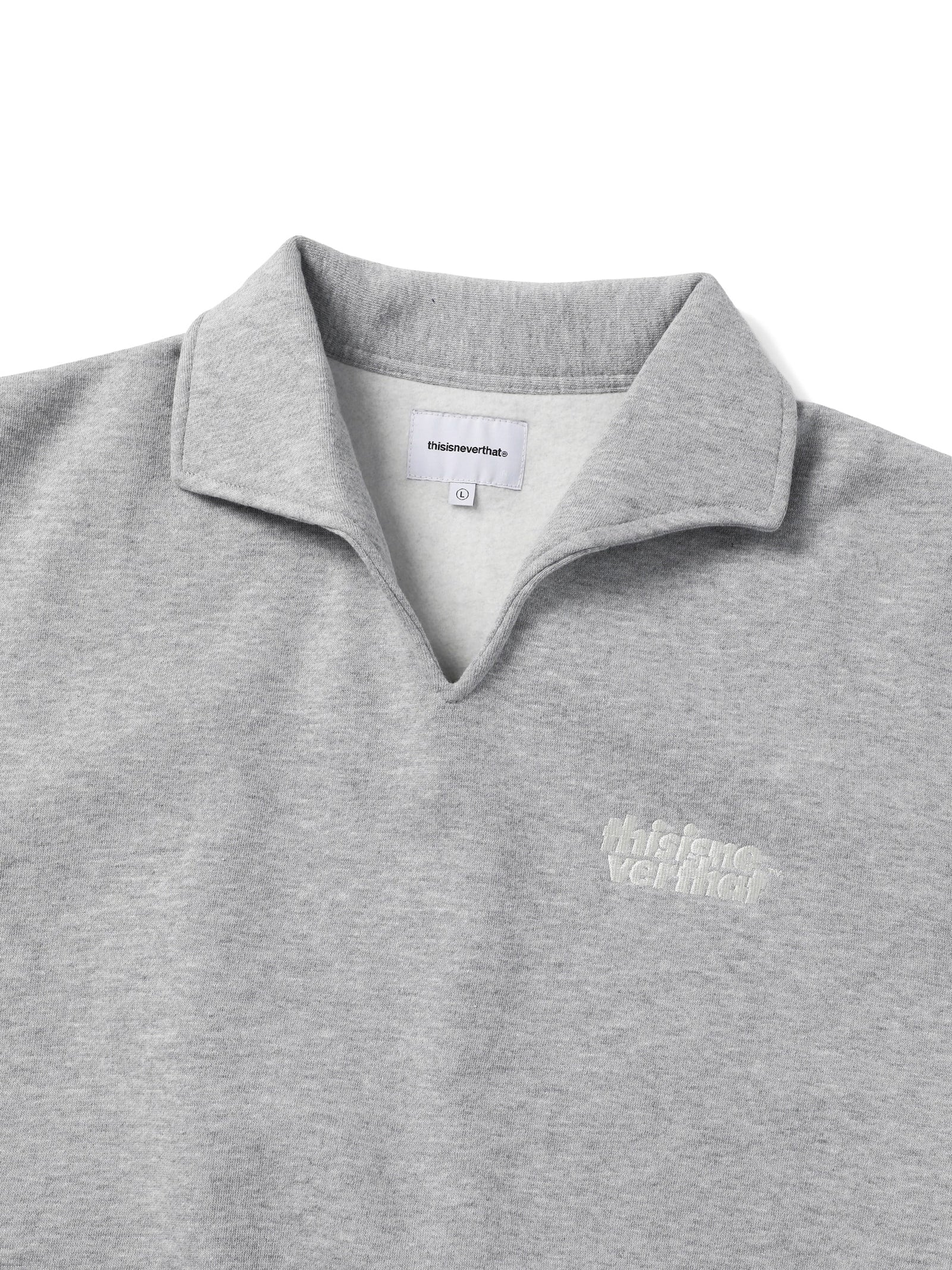Open Collar Sweatshirt Heather Grey / thisisneverthat