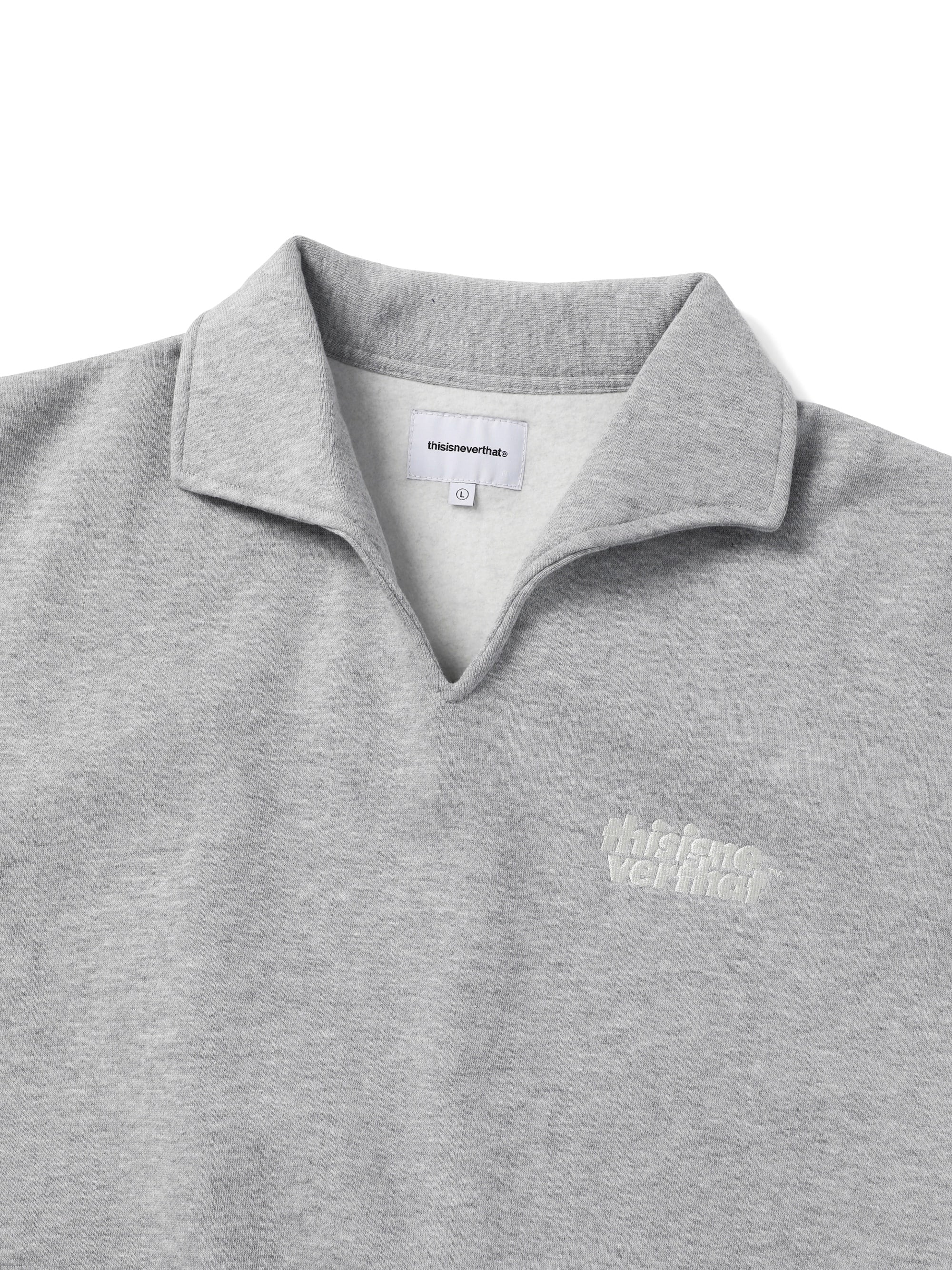 Open Collar Sweatshirt Heather Grey / thisisneverthat