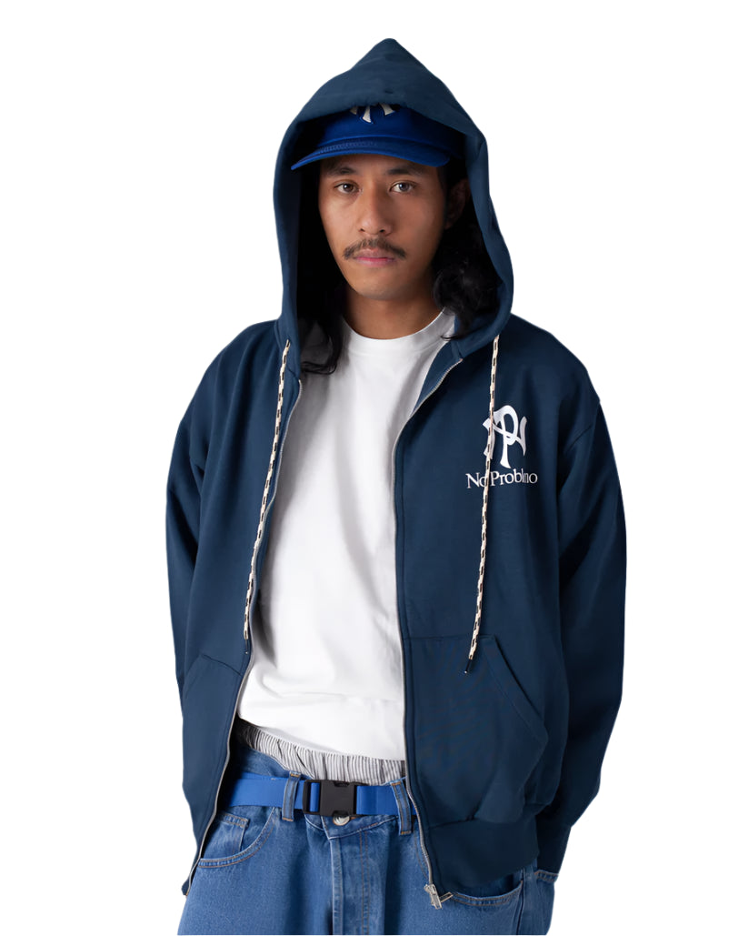 NYP Zip Through Hoodie / no problemo / navy