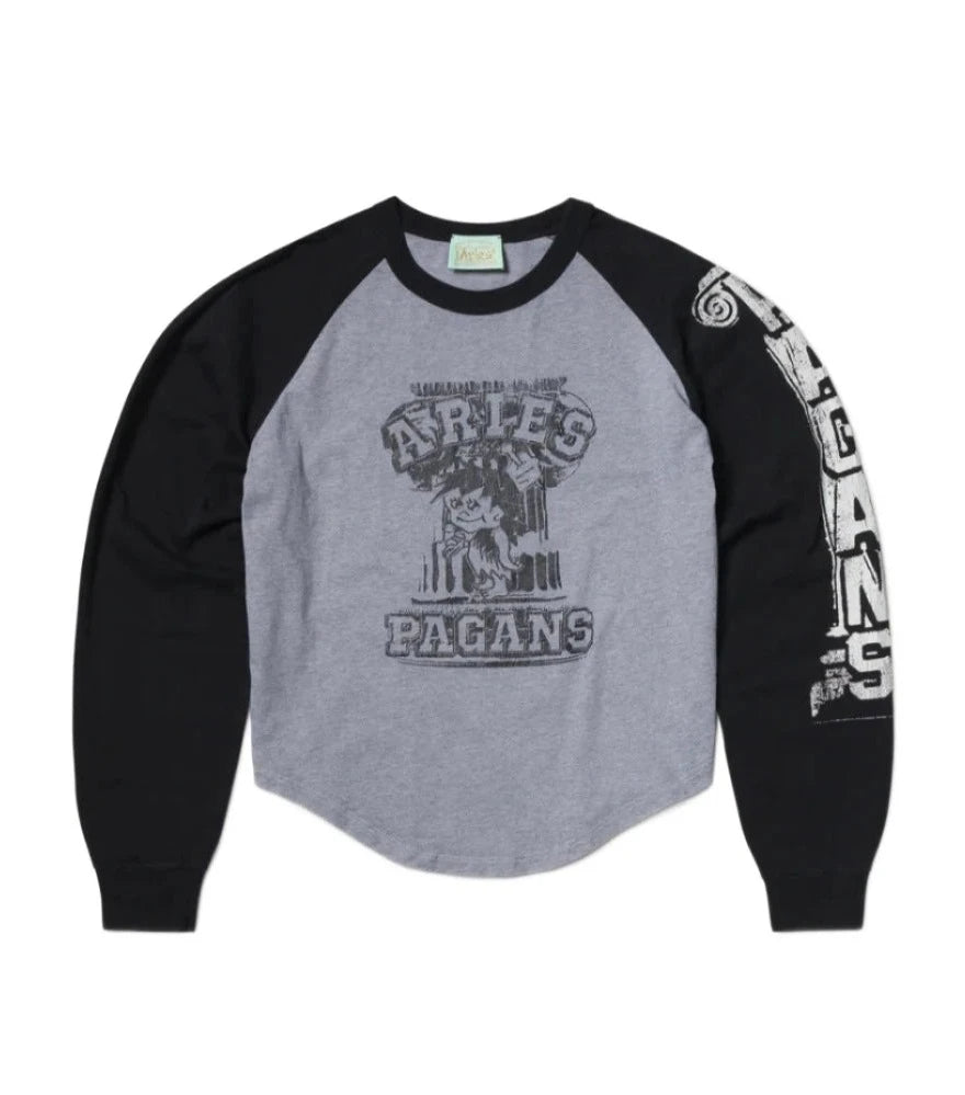 AGED RAGLAN BASEBALL LS TEE / ARIES