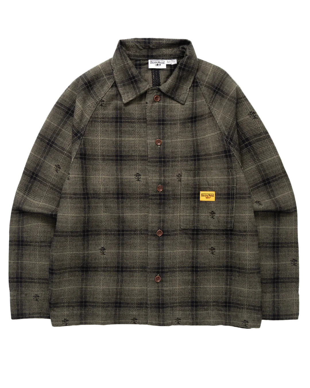 Thistle Plaid Front Of House Jacket - Olive / SERVICE WORKS