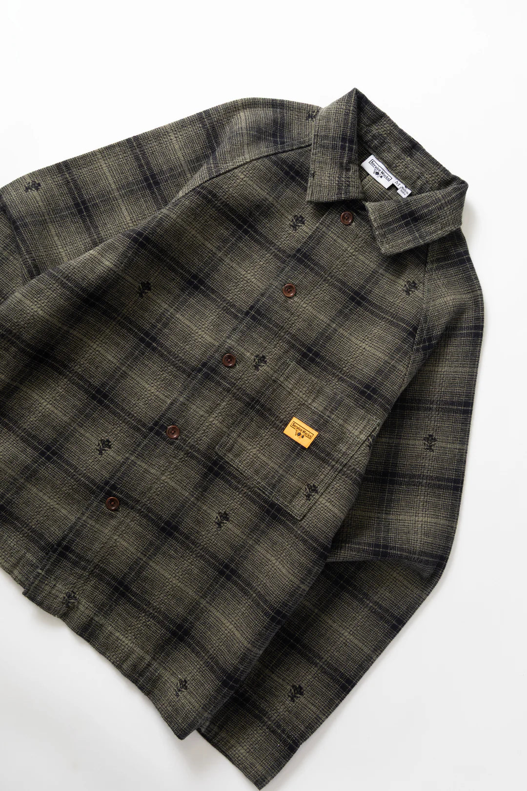 Thistle Plaid Front Of House Jacket - Olive / SERVICE WORKS