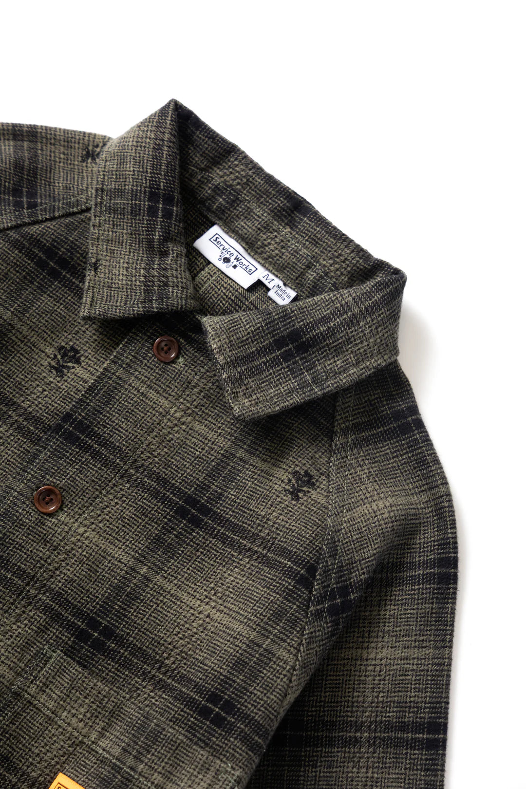 Thistle Plaid Front Of House Jacket - Olive / SERVICE WORKS