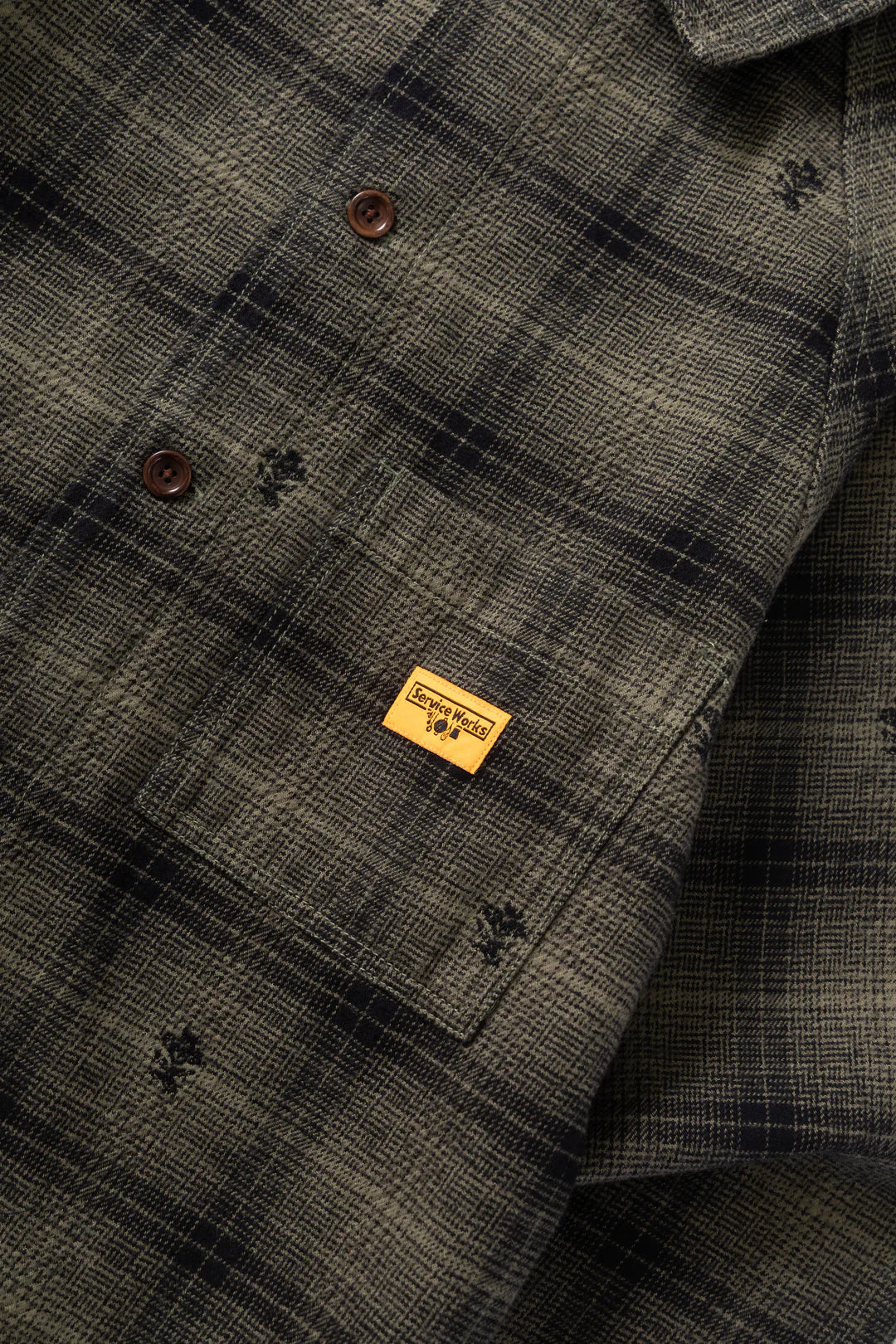 Thistle Plaid Front Of House Jacket - Olive / SERVICE WORKS