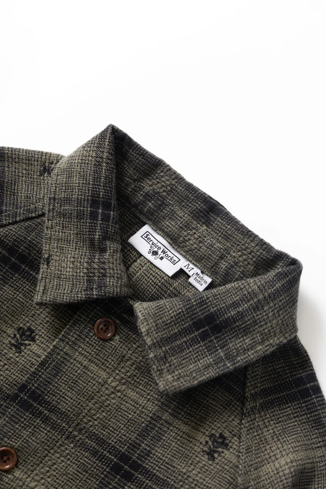 Thistle Plaid Front Of House Jacket - Olive / SERVICE WORKS