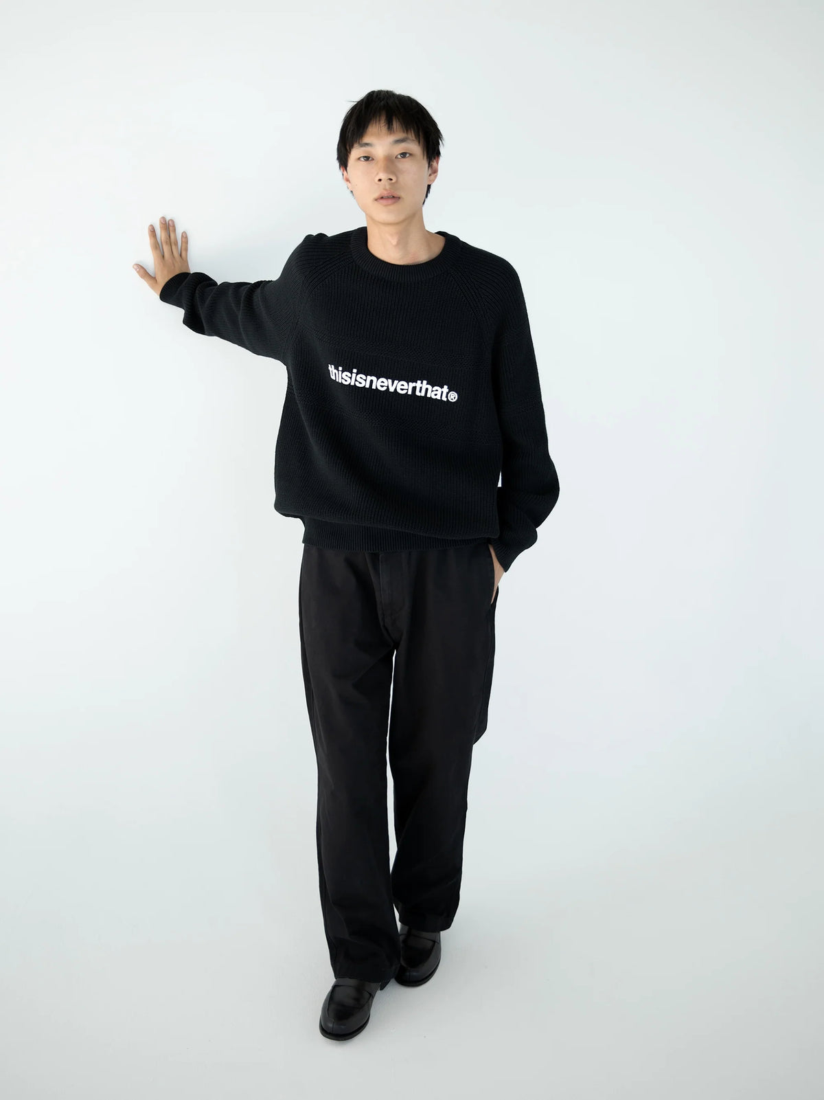 T-Logo Knit Sweater Black / THISISNEVERTHAT