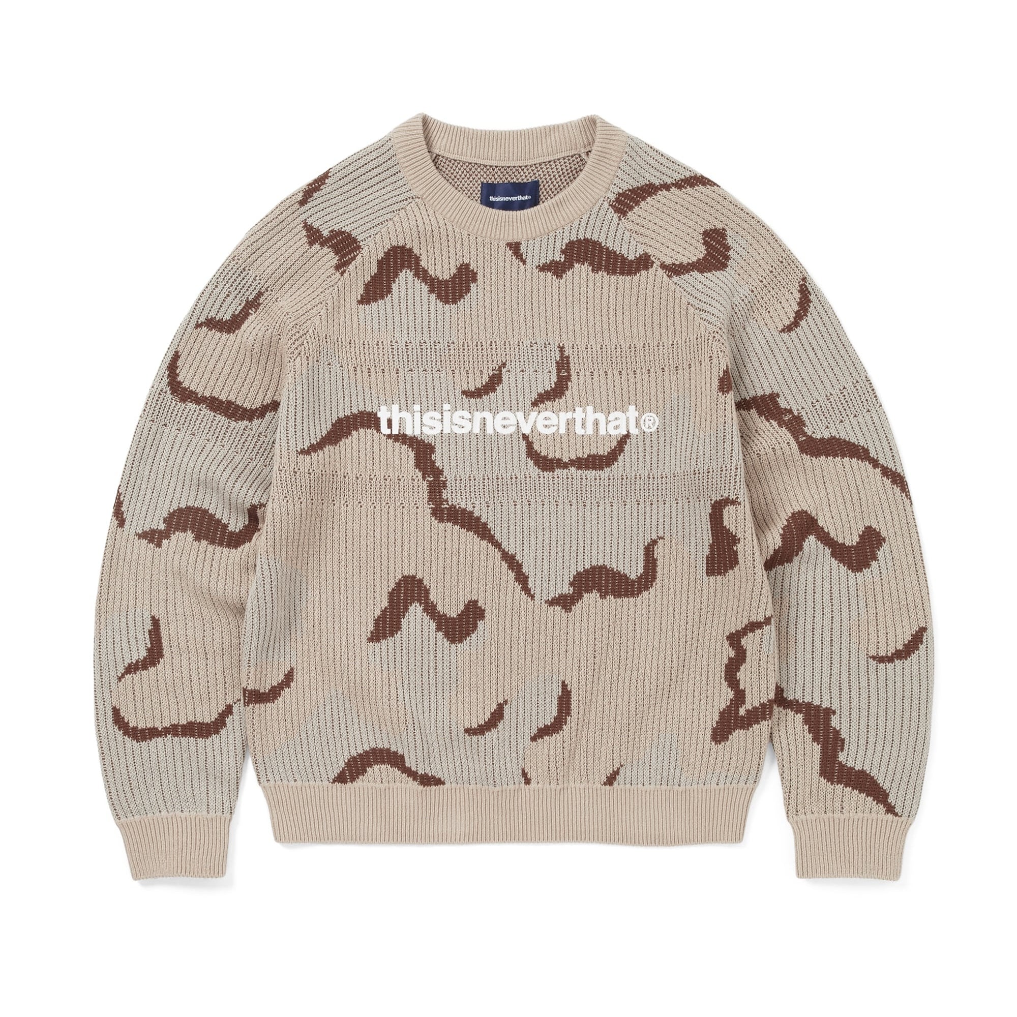 T-Logo Knit Sweater Camo /  THISISNEVERTHAT