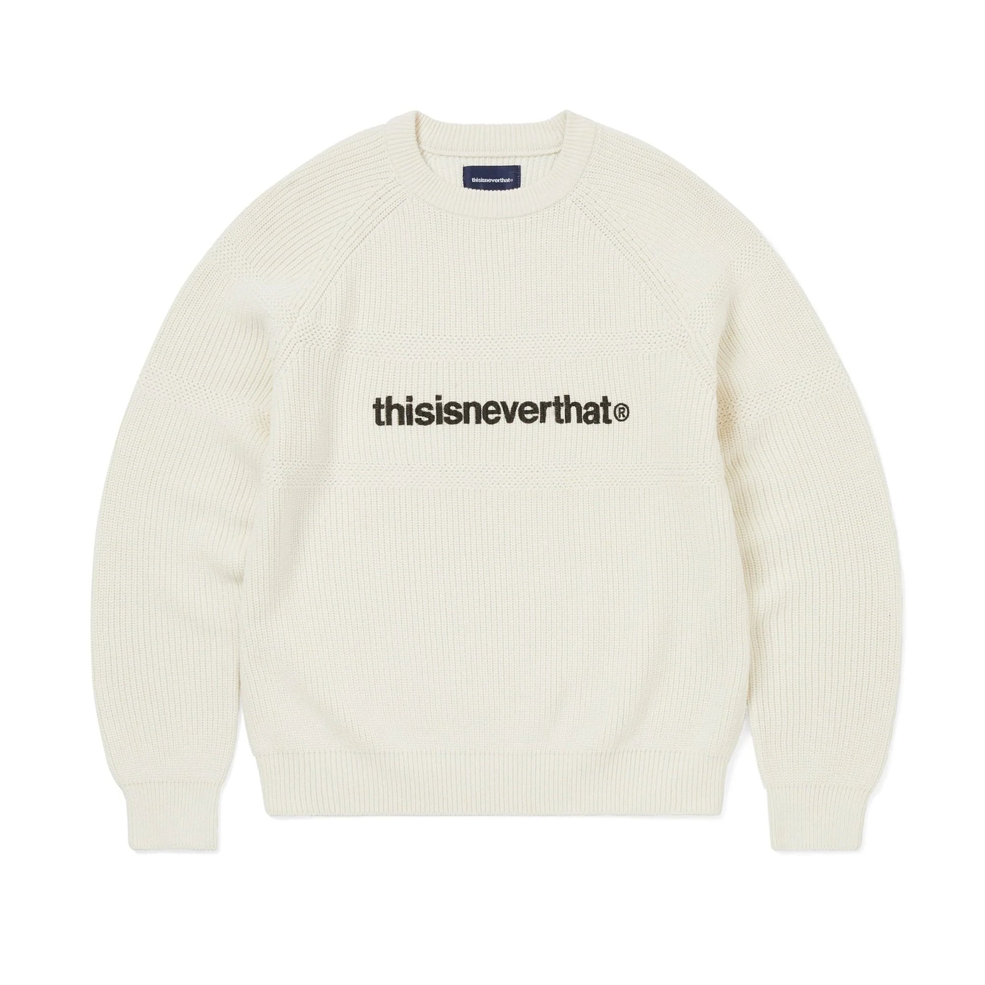 T-Logo Knit Sweater White / THISISNEVERTHAT