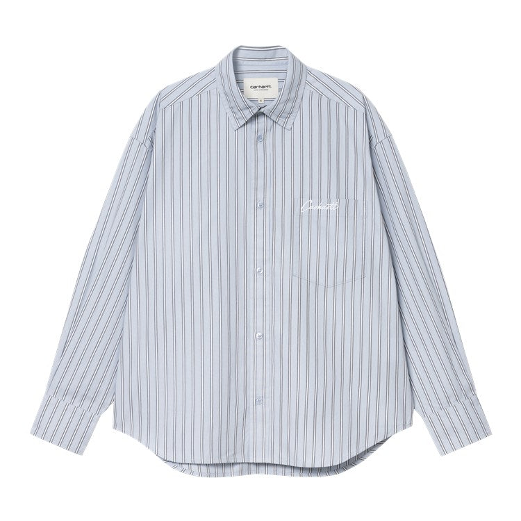 W' L/S Grimsby Shirt / carhartt wip / blue fog