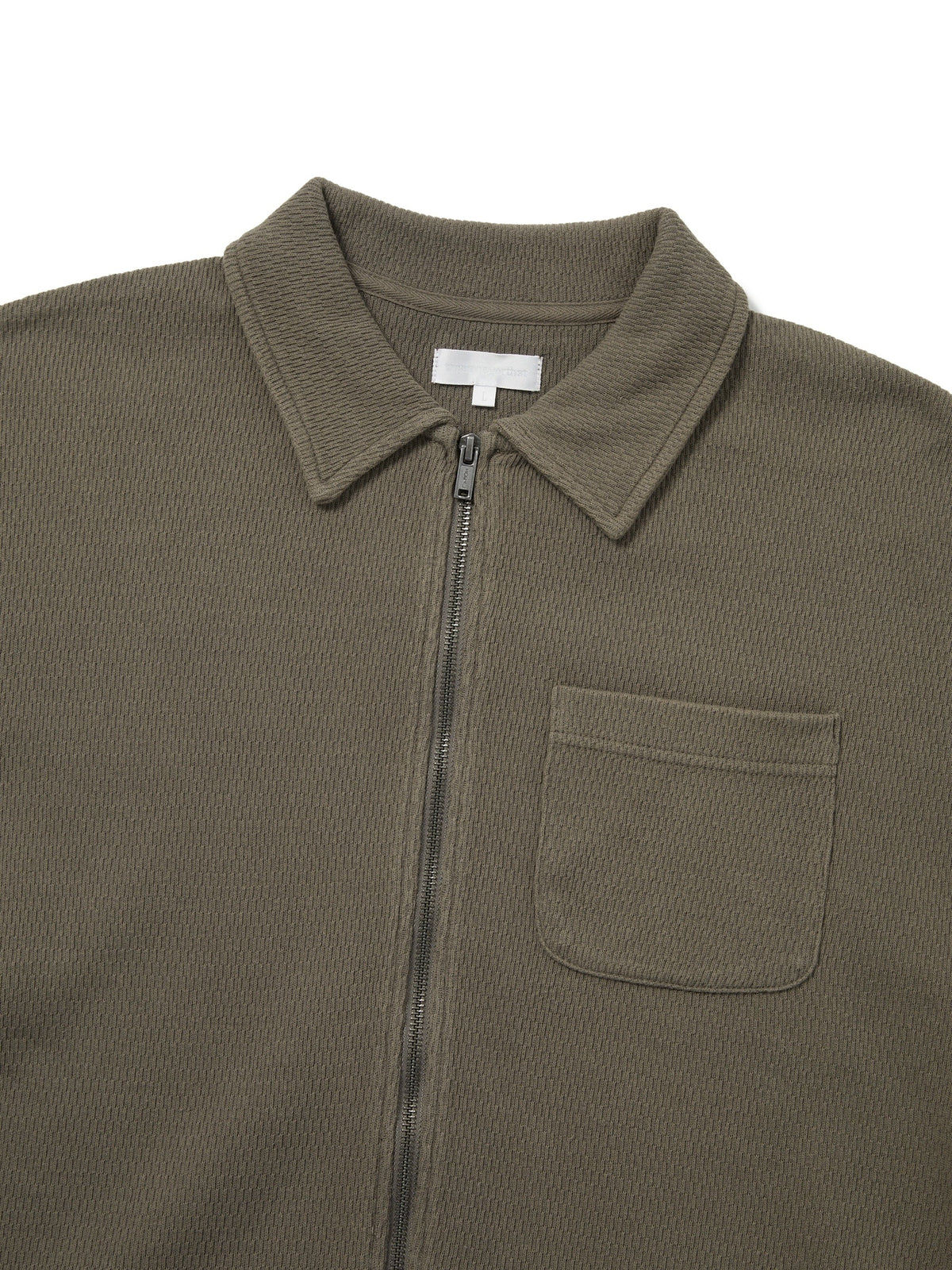 Waffle Full Zip Polo Sweatshirt / THISISNEVERTHAT / DARK MOCHA