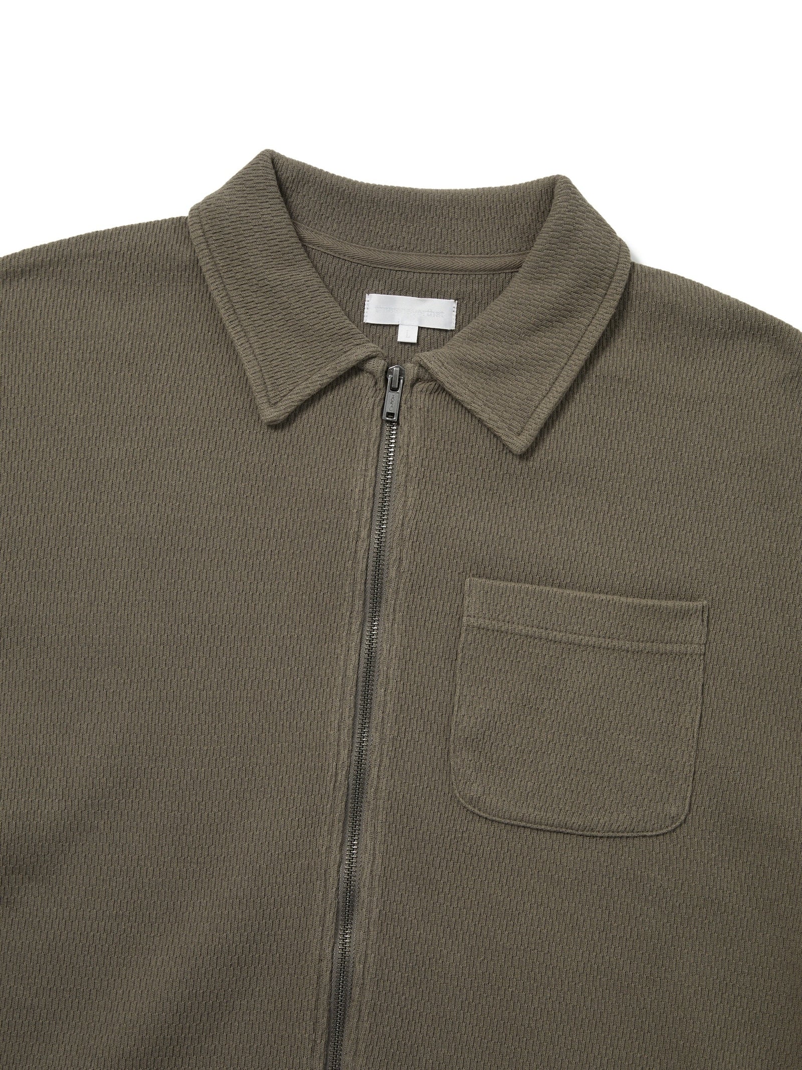 Waffle Full Zip Polo Sweatshirt / THISISNEVERTHAT / DARK MOCHA