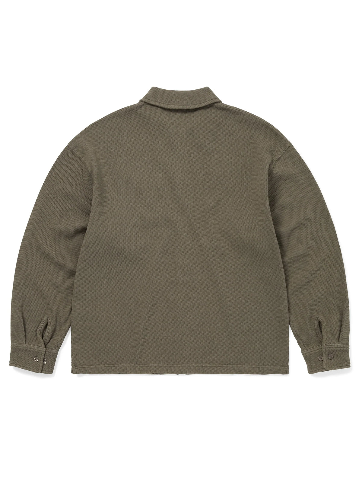 Waffle Full Zip Polo Sweatshirt / THISISNEVERTHAT / DARK MOCHA