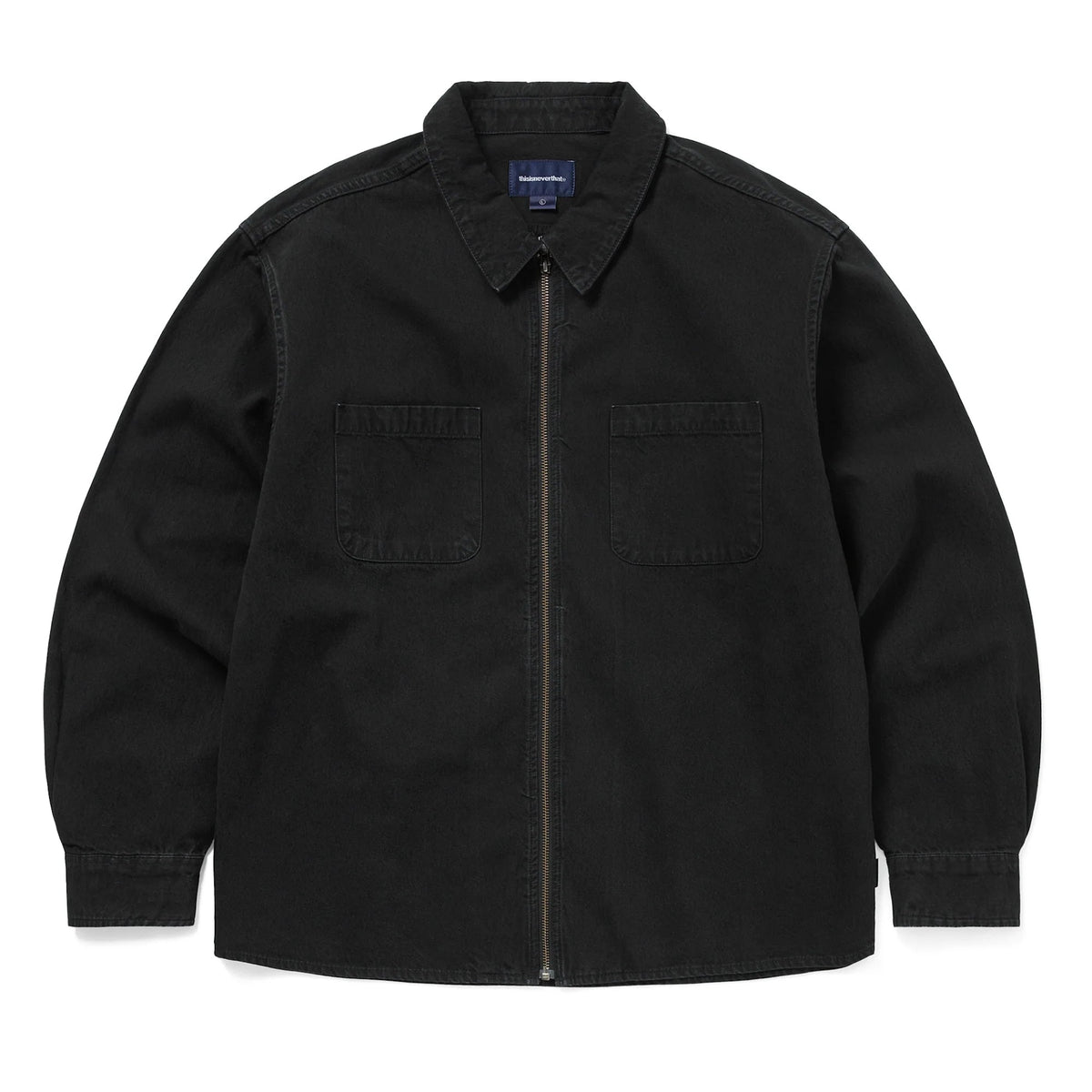 Washed Denim Zip Shirt Black / thisisneverthat