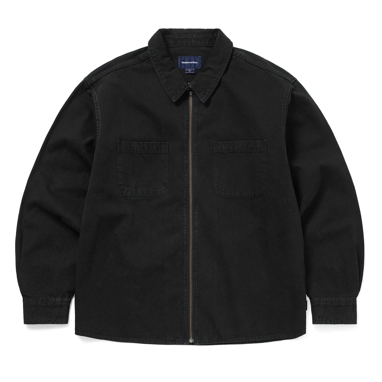 Washed Denim Zip Shirt Black / thisisneverthat