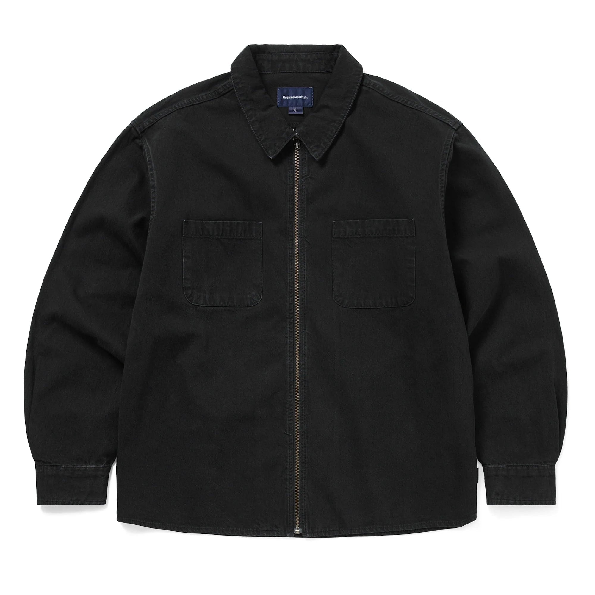 Washed Denim Zip Shirt Black / thisisneverthat