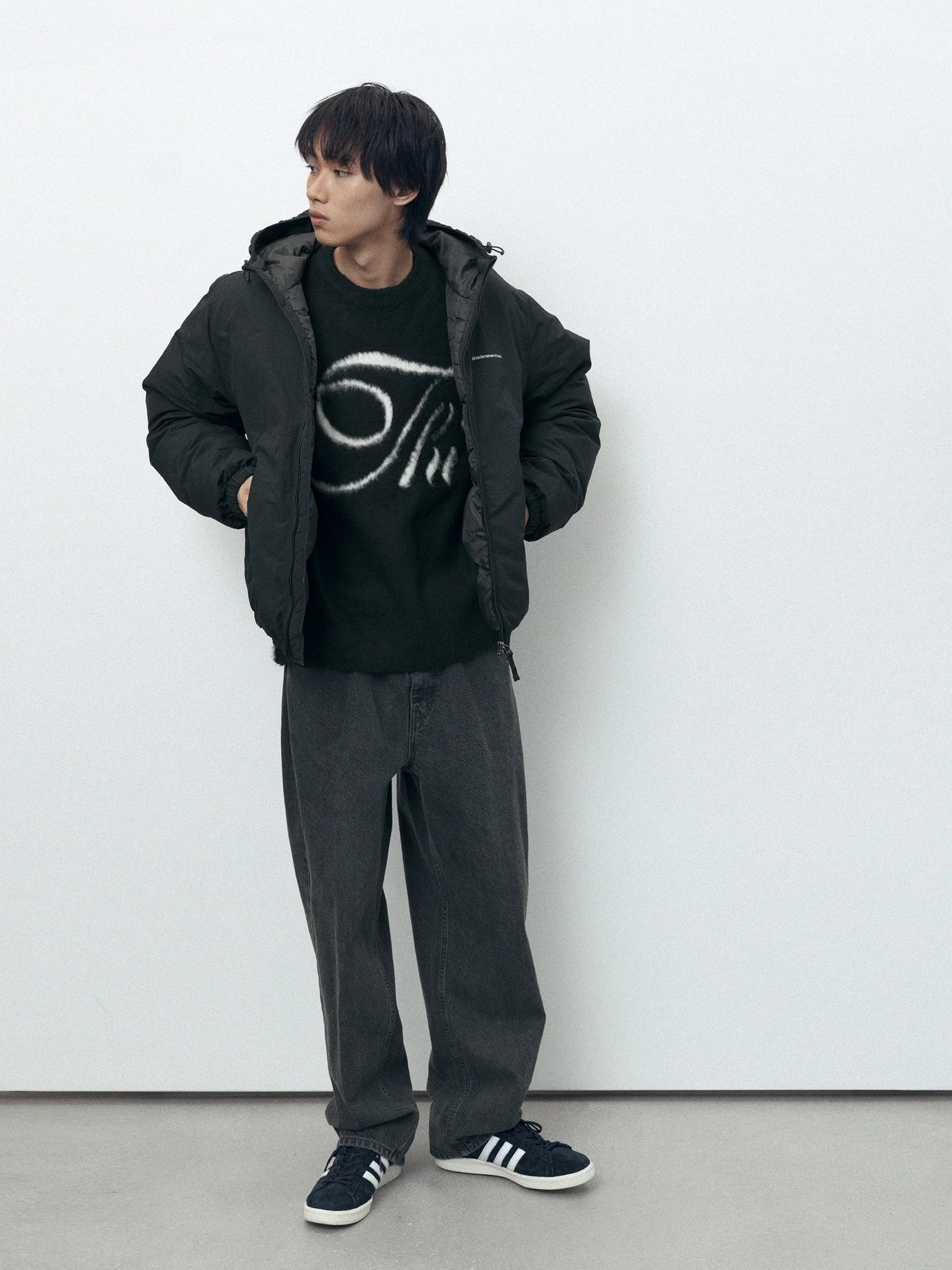 Washed Down Puffer Jacket / THISISNEVERTHAT / BLACK