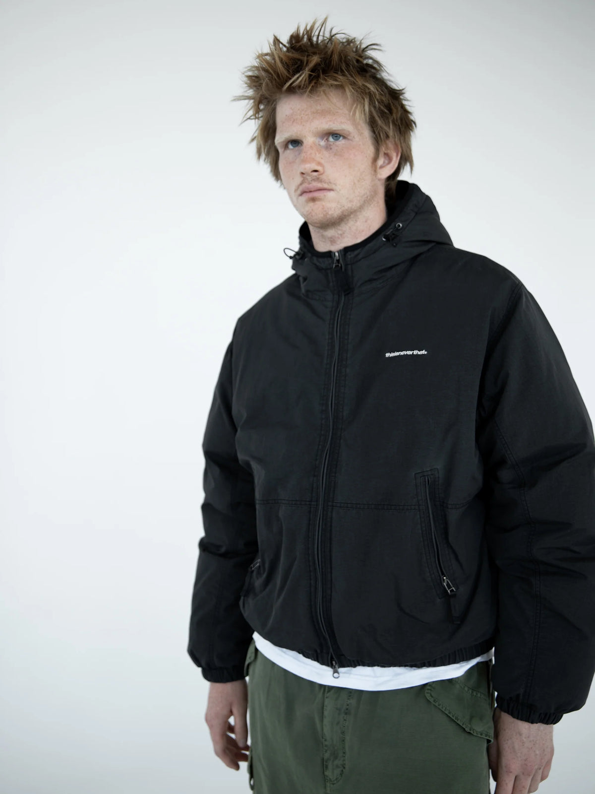 Washed Down Puffer Jacket Black / thisisneverthat