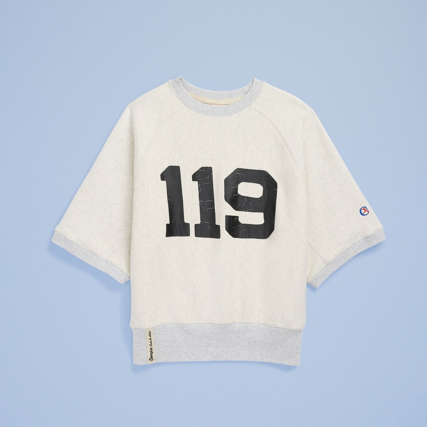 SHORT SLEEVE CREWNECK SWEAT-CREAM / CHAMPION PINNACLE