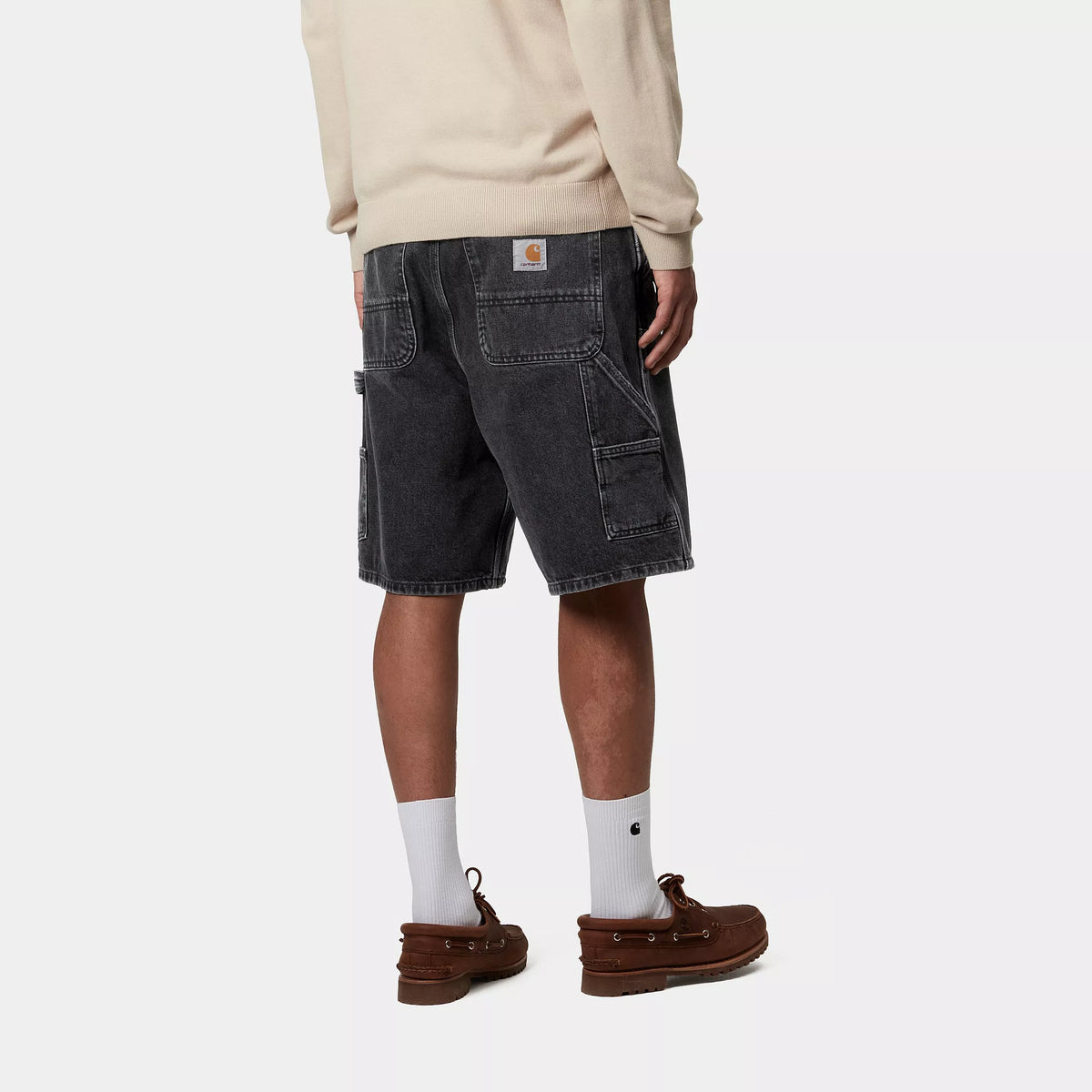 Double Knee Short  / carhartt wip /  black stone washed