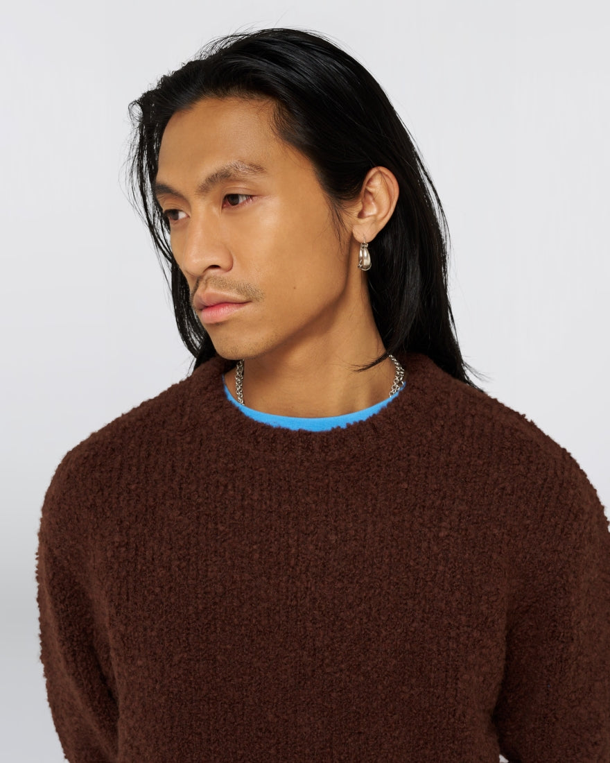 Dun Textured Sweater / EDWIN / Rum Raisin