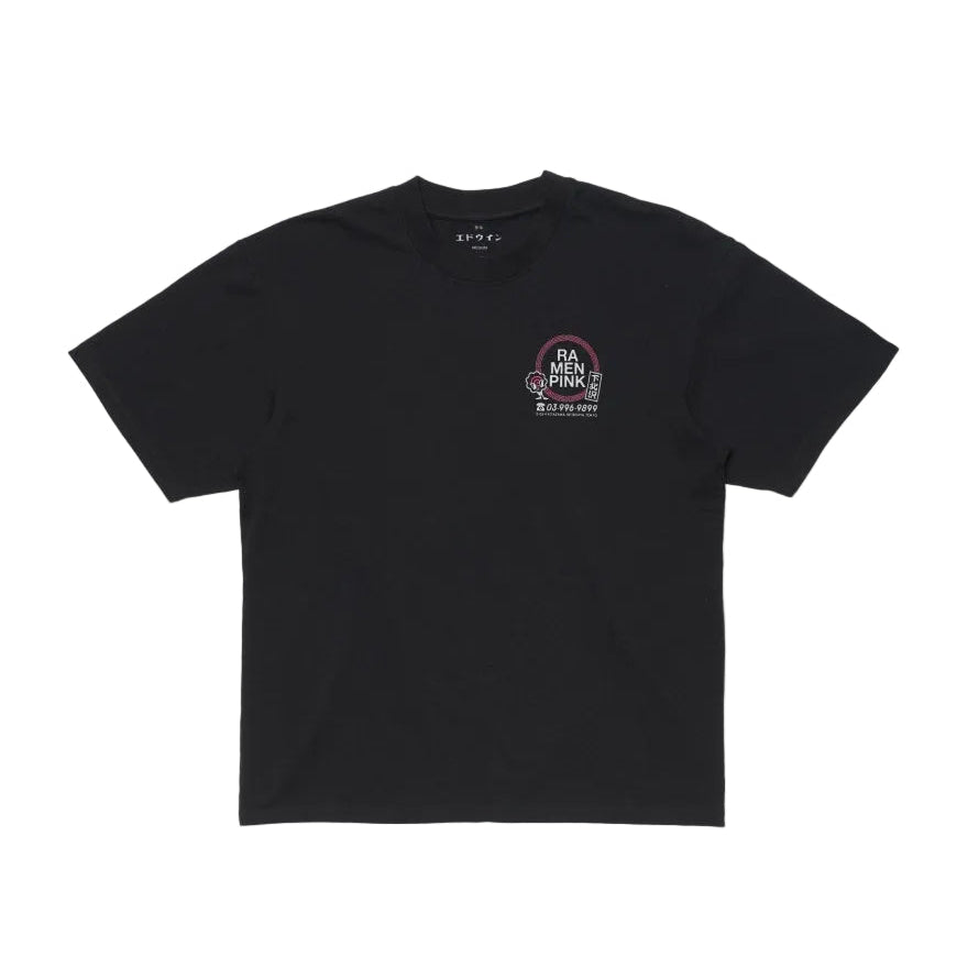 Ramen Pink T-Shirt / EDWIN / BLACK