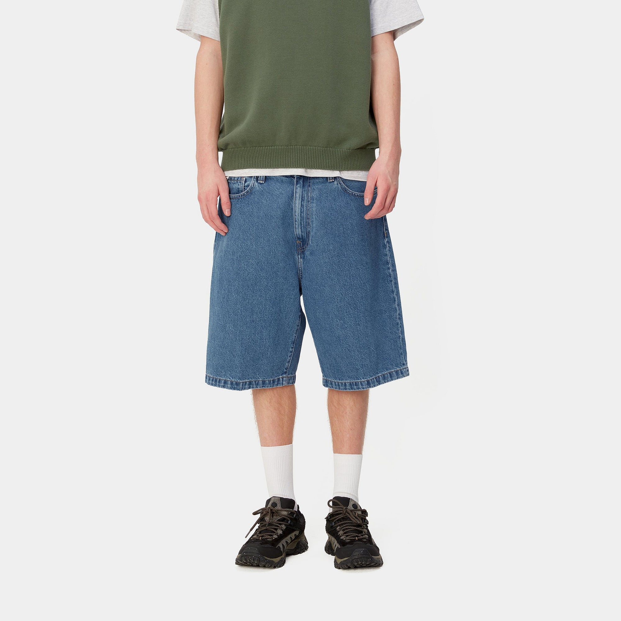 LANDON SHORT / CARHARTT WIP/ BLUE HEAVY STONE WASH