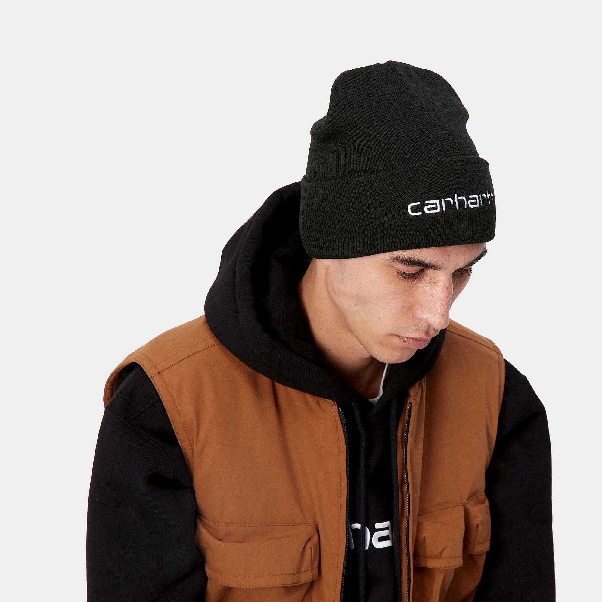 SCRIPT BEANIE / CARHARTT WIP / BLACK-WHITE