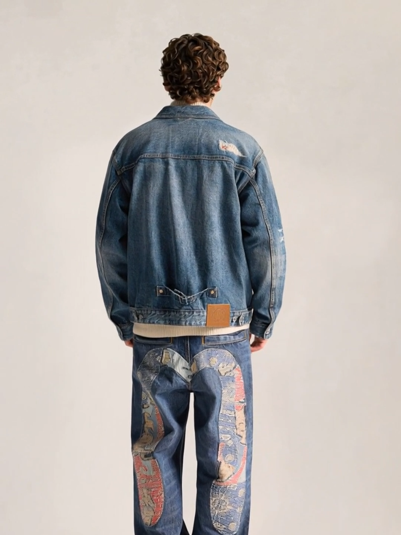 Boro Seagull Patch Pocket Denim Jacket / EVISU