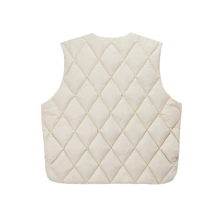 REVERSIBLE QUILTED VEST / STUSSY / CREAM - Spoon Clothes