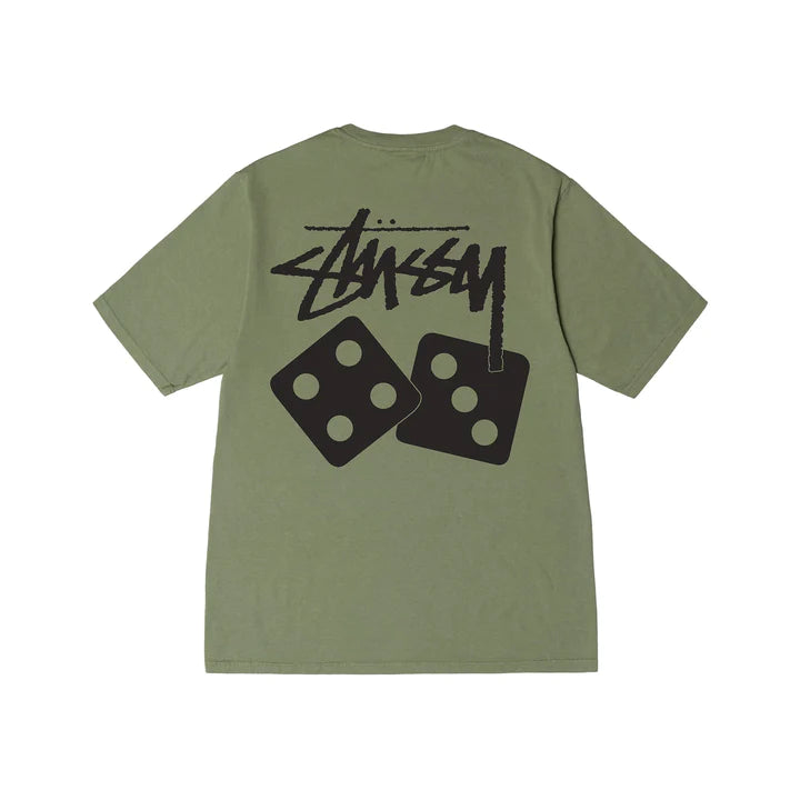 DICE PIGMENT DYED TEE / STUSSY / ARTICHOKE